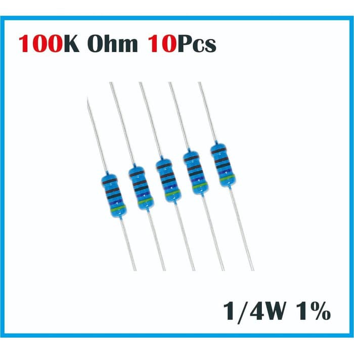 Resistor 100K Ohm 100 K Ohm 1/4W 1% Metal film 10x 10 pcs