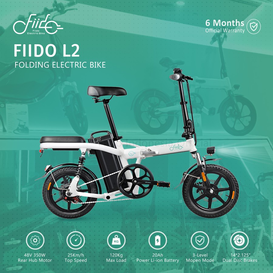 Jual Sepeda Lipat Listrik Fiido L Folding Suspension Hybrid Smart Bicycle Ah Shopee Indonesia