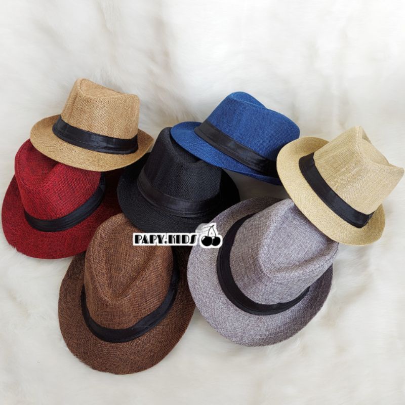 Topi Fedora panama/Topi hat Fedora/TOpi fedora kain halus/Topi tompi