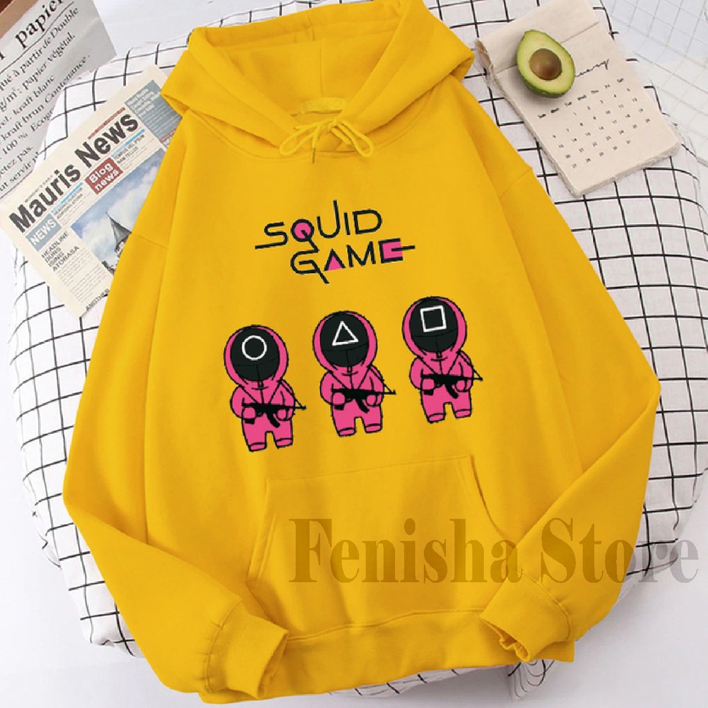 FenisahaStore Netflix Squid Game Jaket Sweater Hoodie Unisex  pria Dan Wanita Size M L XL XXL