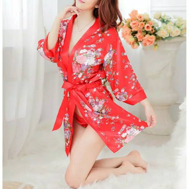 Lingerie Kimono Motif Bunga