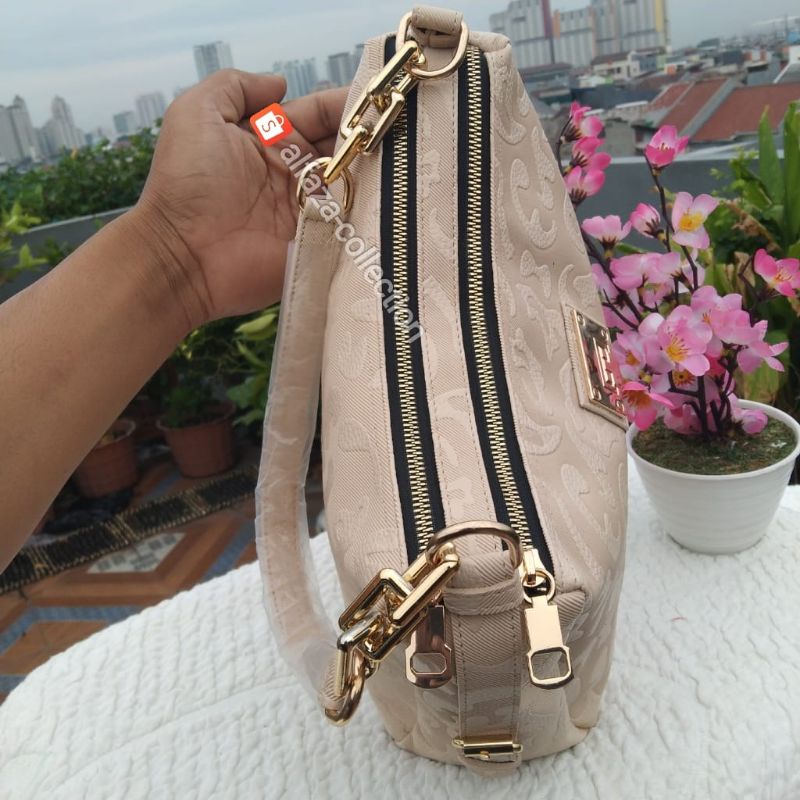 ALFAZA Tas Selempang Rantai 2 Ruang Bahan Motif ukuranP25xT20cmxL10cm