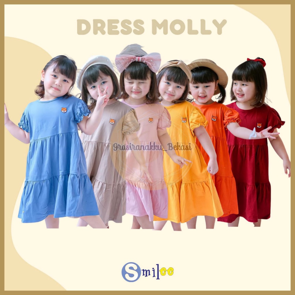 Dress Anak Smilee Molly Mix Warna Size 1-5Tahun