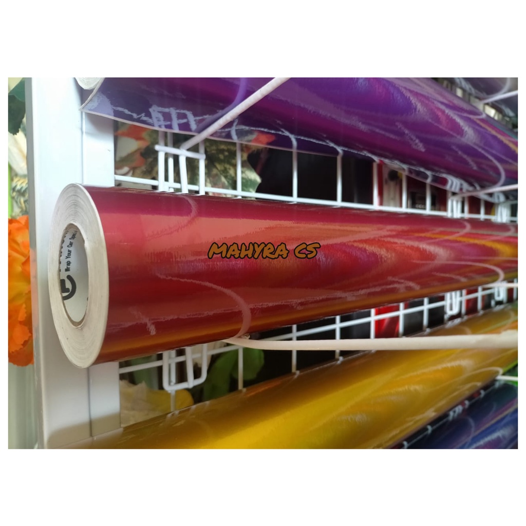 SKOTLET MOTOR MOBIL STIKER WARNA MERAH METALIK MENGKILAP SCOTLITE MOTOR STICKER GLOSSY CANDY RED1 50