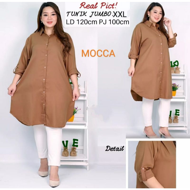 TUNIK JUMBO/TUNIK WANITA/FISA TUNIK/LD120/BIG SIZE/MOSCREP IMPORT