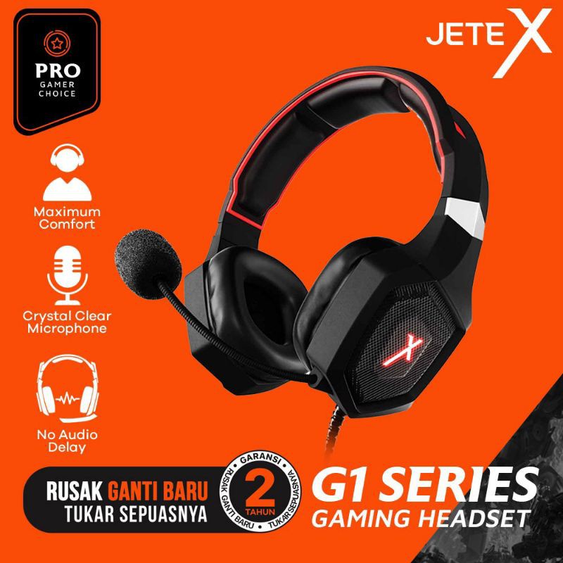 Headphone Gaming JETE-G1 with LED Light / JETEX G1 / JETE G1 / HF JETE G1 Game premium