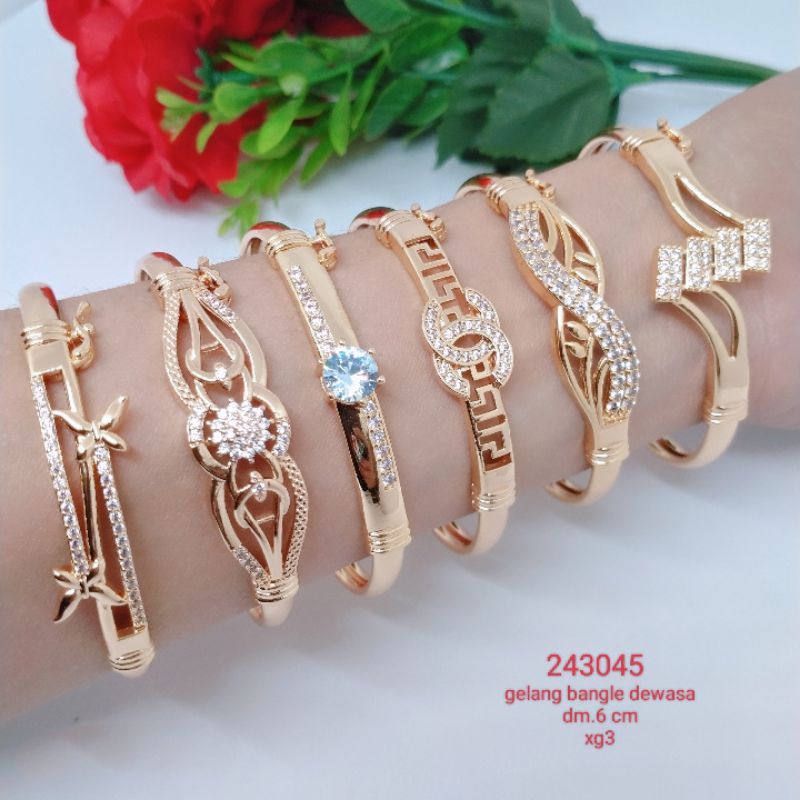 (50 model) Gelang Tangan Bangle Wanita Titanium Xuping Perhiasan Aksesoris Fashion Lapis Emas Anti Karat