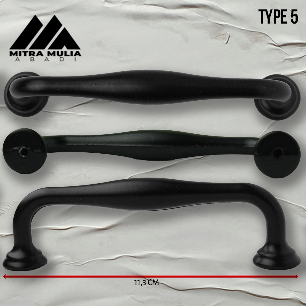 Tarikan Laci Coating Hitam | Handle Gagang Pintu Lemari | Handle Laci