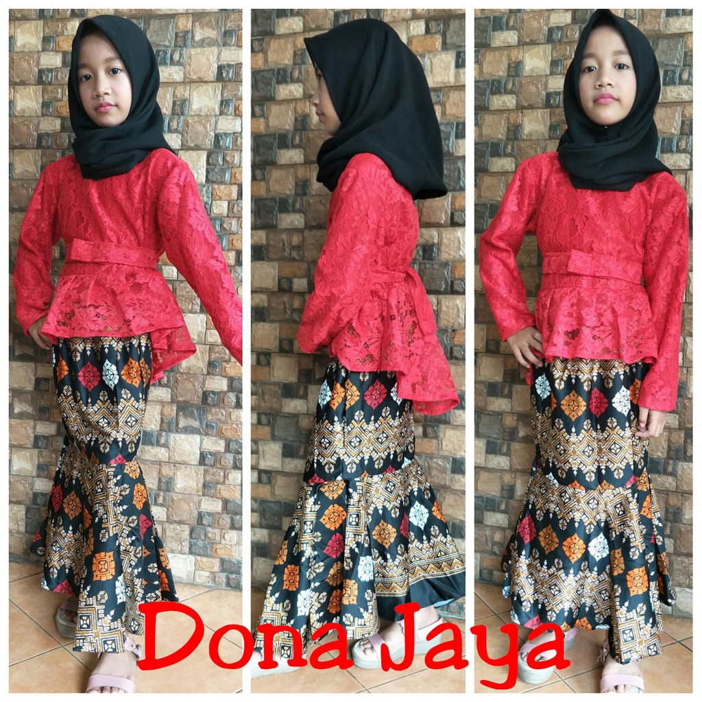 set kebaya brukat aurora anak berkualitas