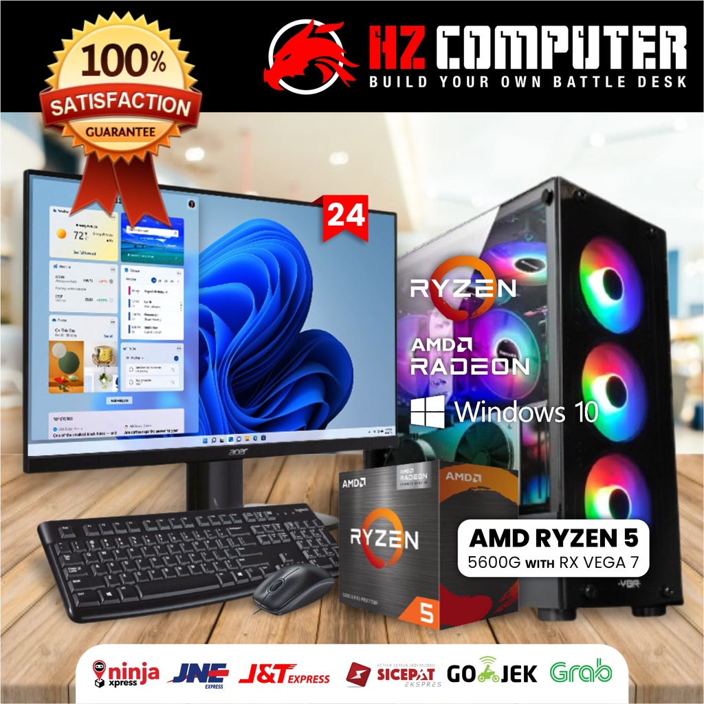 [FULLSET] PC Gaming - AMD Ryzen 5 5600G - RAM 8GB - SSD 128GB NVMe