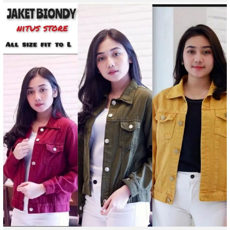 JAKET CEWEK JACKET JEANS WANITA BIONDY CROPTOP JISN CEWE KEKINIAN DENIM