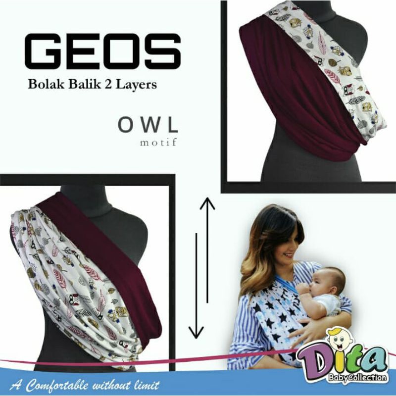 Gendongan Geos DITA Bolak-Balik - Gendongan Bayi Geos Dita Bolak-Balik Aneka Motif