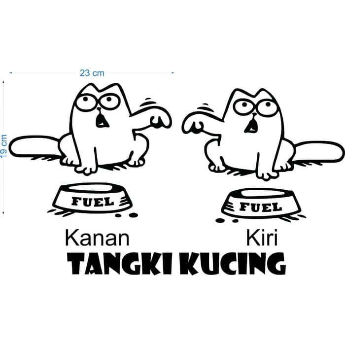 STICKER STIKER TANGKI MOBIL LUCU UNIK KUCING BY ADN