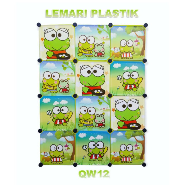 PROMO Lemari 12 Pintu 1 Rak Bermotif JUMBO AWET Lemari Pakaian/Kayu/Portable/Anak/Plastik Murah/Plastik Portable MURAH