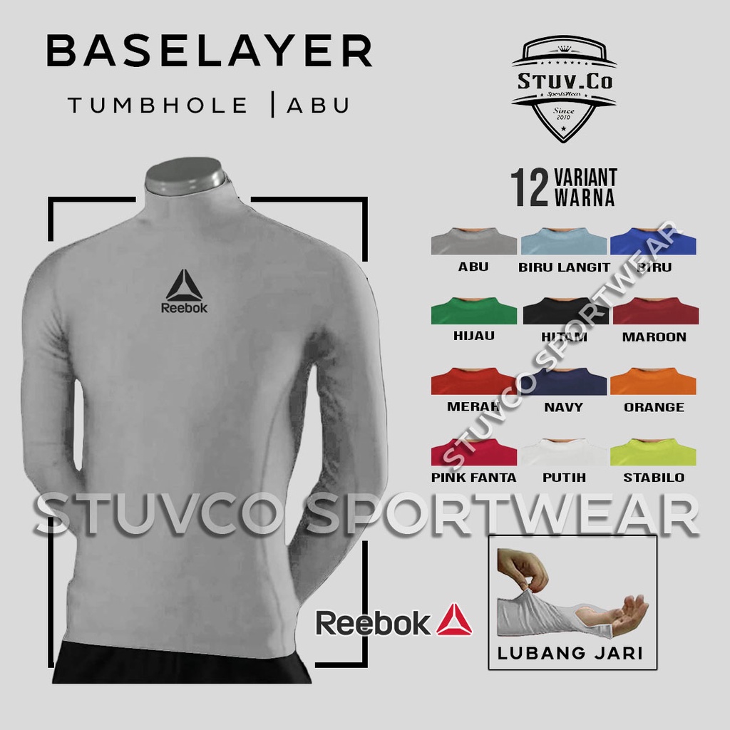 BASELAYER LONGSLEEVE THUMBOLE MANSET TANGAN PANJANG JARI DIVING LARI SEPEDA OLAHRAGA UNISEX LUBANG JEMPOL ALL SIZE XL