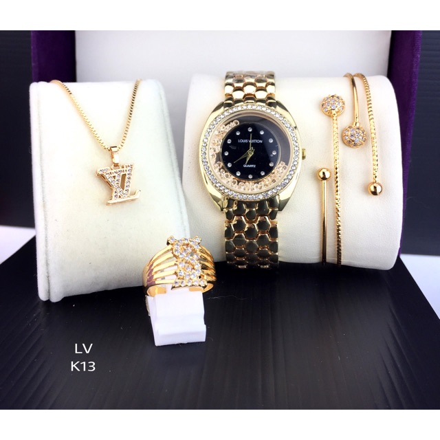 Paket jam tangan set LV