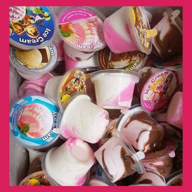 PAKET BUUBUK ICE CREAM CUP PLASTIK BENING / PAKET  ES KRIM CUP BENING / ES KRIM / ICE CREAM KOMPLIT