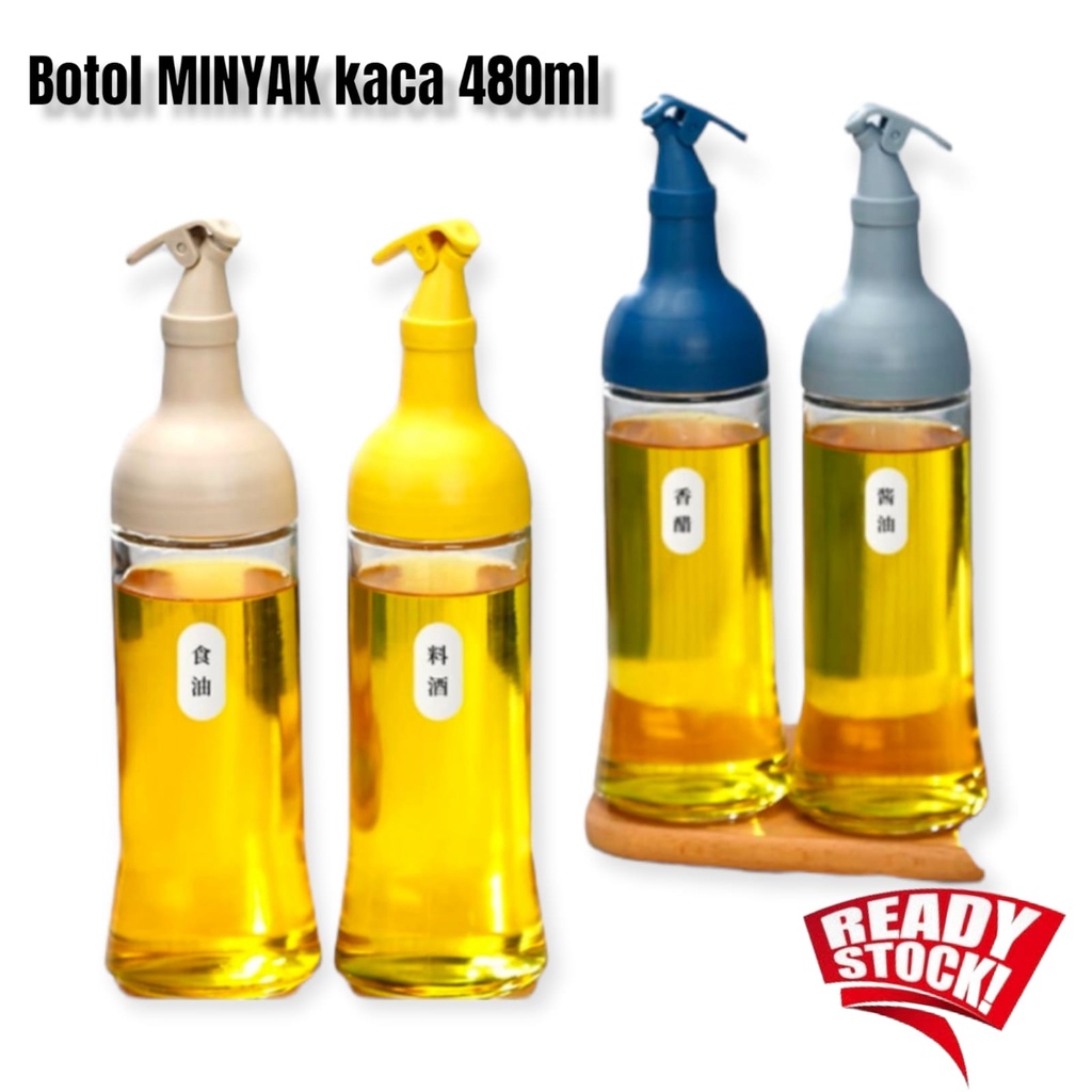 BOTOL KACA MINYAK FLIP 480ML OIL CUKA KECAP MULTIFUNGSI SERBAGUNA