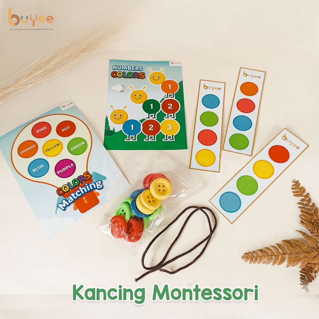 Kancing Jumbo 3,5cm 30 Pcs | Montessori Meronce Kancing | Aktivitas Belajar Warna