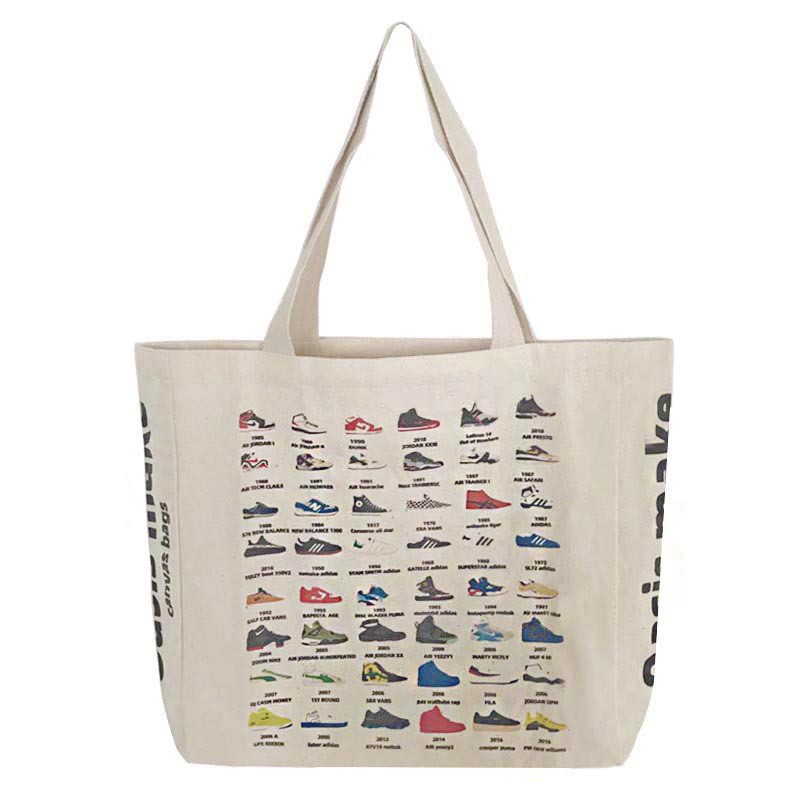 TC-02 tas canvas tote bag wanita import korea jepang simple besar jumbo sneakers