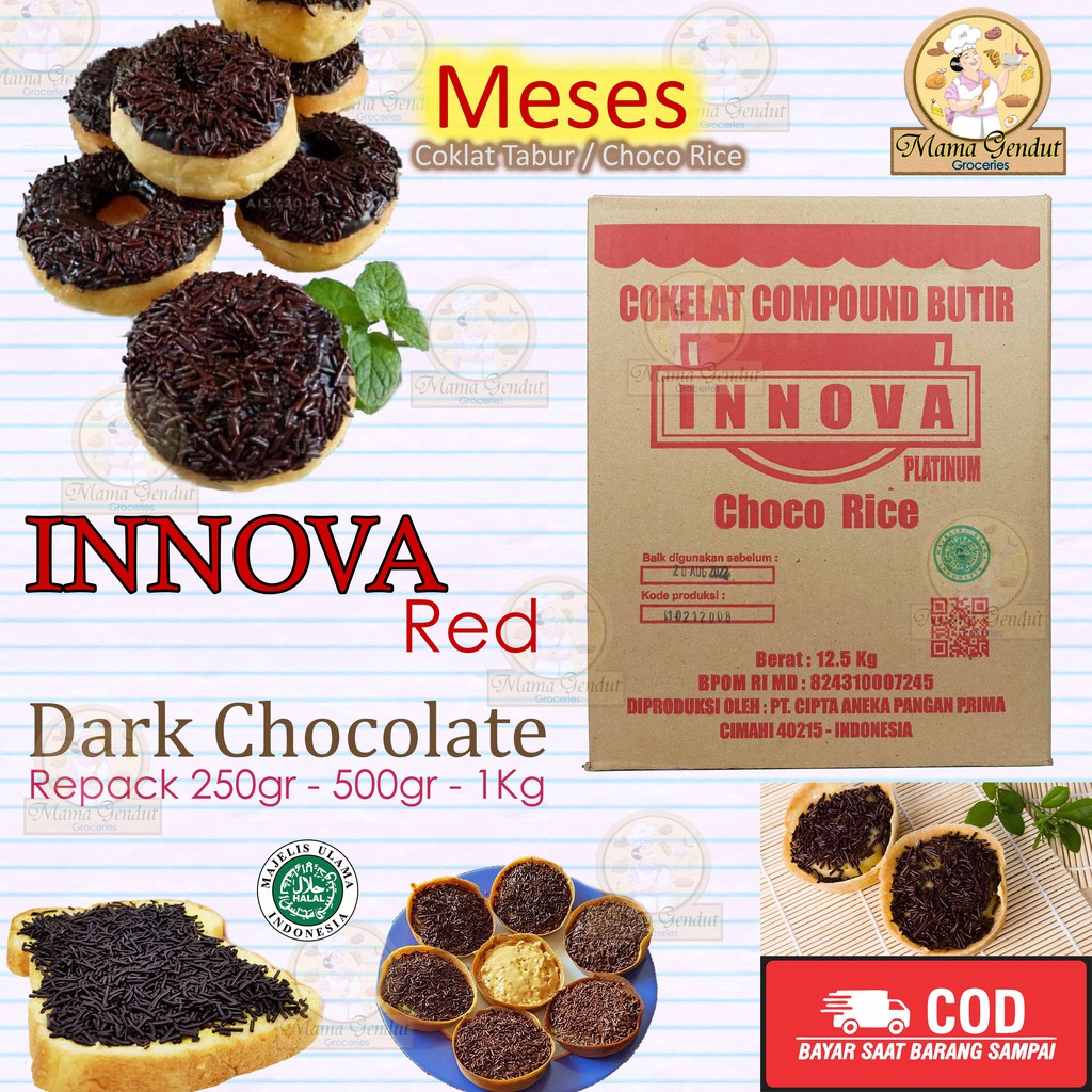 

Meses Coklat INNOVA Platinum Dark Chocolate Red Repack 1000gr