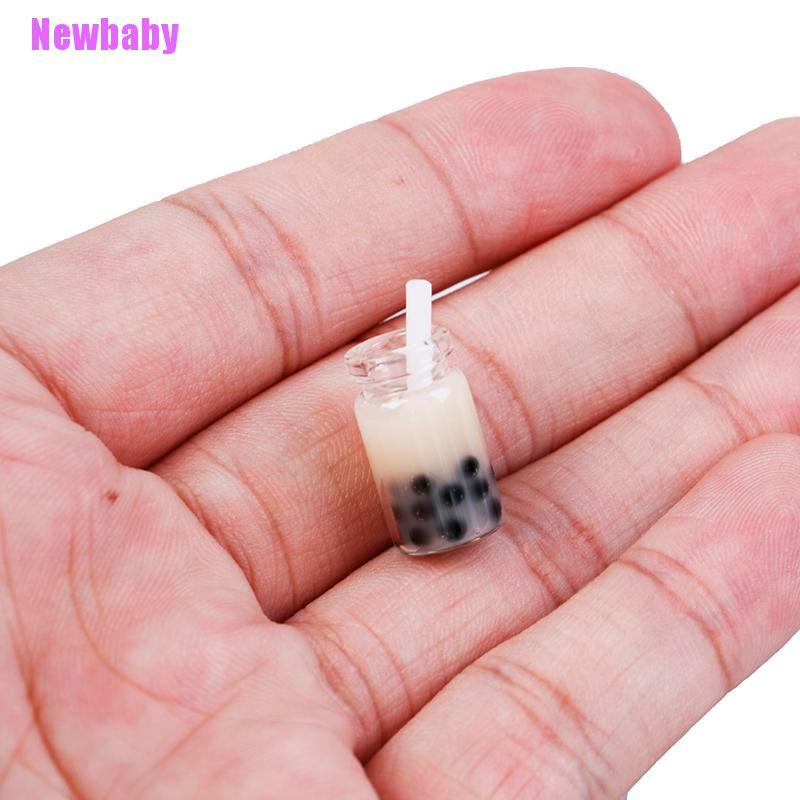 (Newbaby) 2pcs / Set Mainan Miniatur milk tea Untuk Aksesoris Rumah Boneka 1 / 12