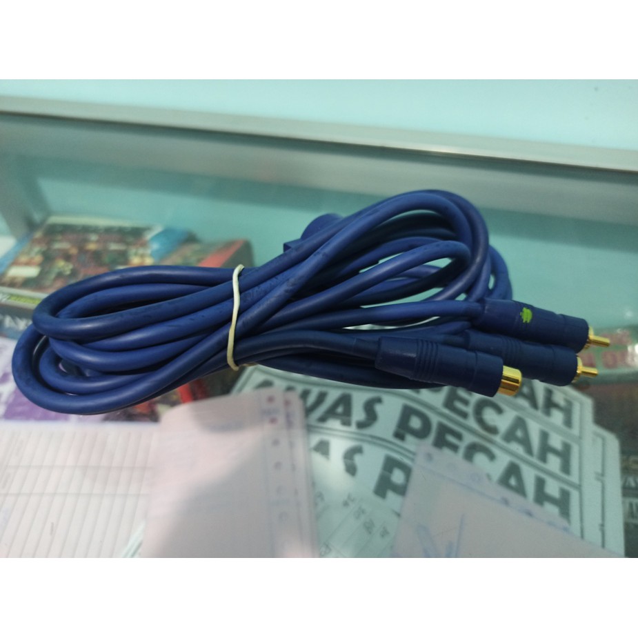 KABEL RCA CABANG CONVERTER RCA 1FEMALE TO 2MALE 2METER KUALITAS BAGUS