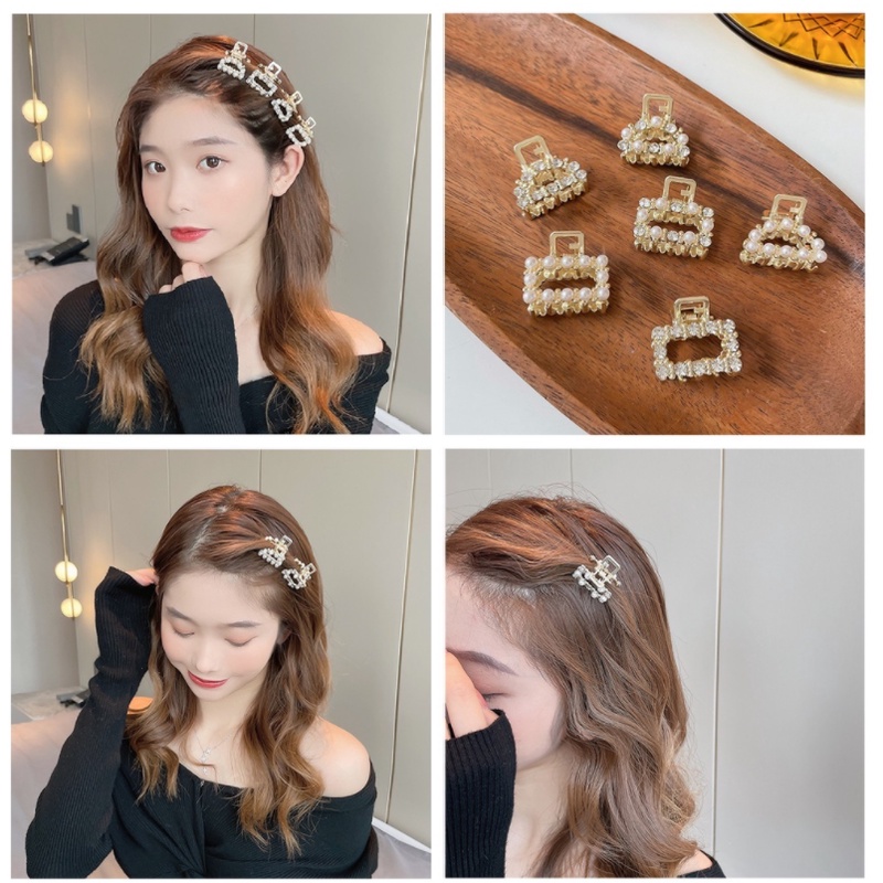 BAJ Jedai 2.5cm Mutiara Premium Jepit Rambut Alloy Korea Mutiara Permata Jepit Salon Logam Warna Emas Warna Warni IR069