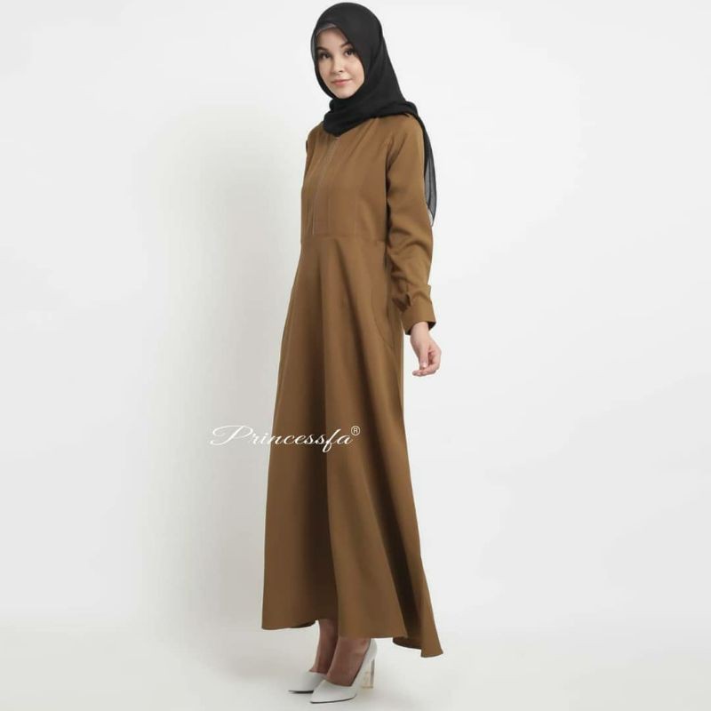 Gamis pemda /gamis hamil /gamis busui / gamis pns resleting depan