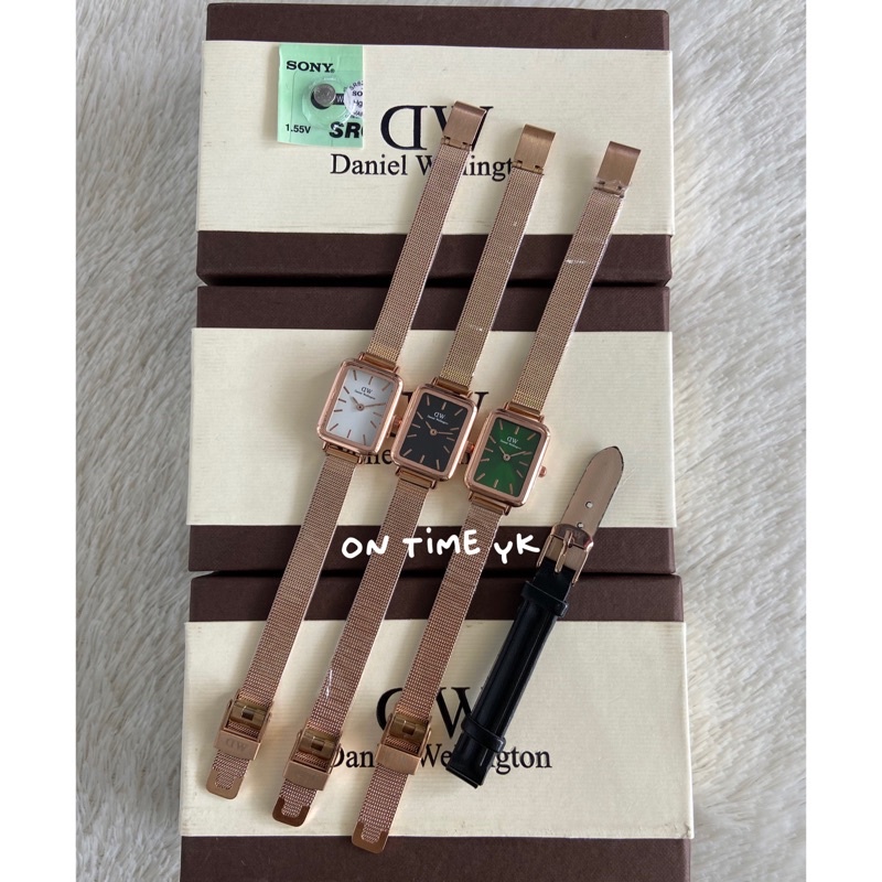 Jam Tangan Wanita Mini Kotak Kecil Quadro Melrose Rosegold 20mm