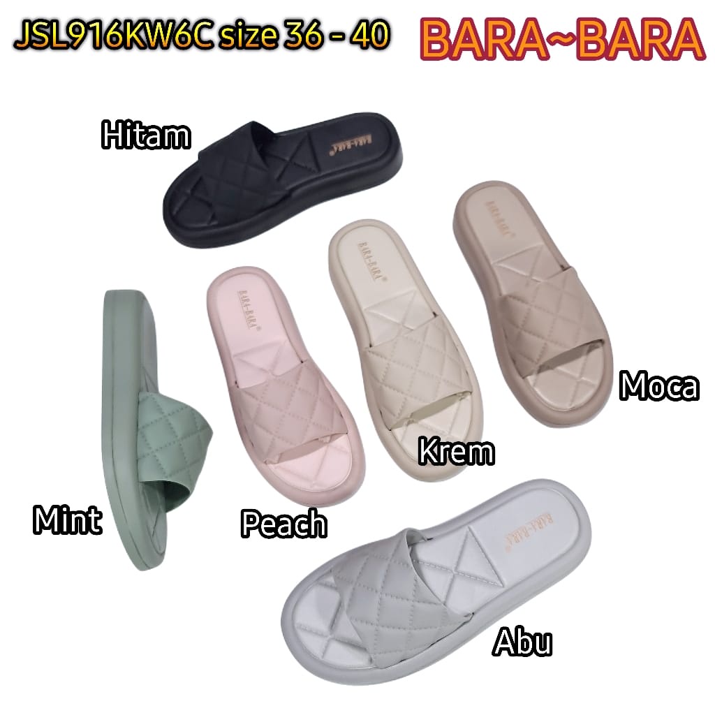 BARA BARA ORIGINAL jelly sandal karet empuk murah wanita selop import barabara cewek JSL916KW6C