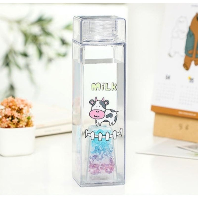 Botol Minum Nyala | Botol Anak Karakter Anti Tumpah | Botol Viral | Kado Unik Anak-Cow milk
