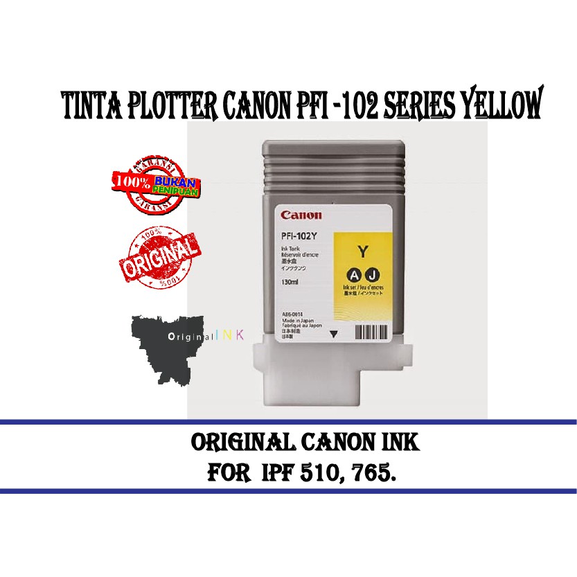 Tinta Plotter Canon Pfi -102 Series Yellow