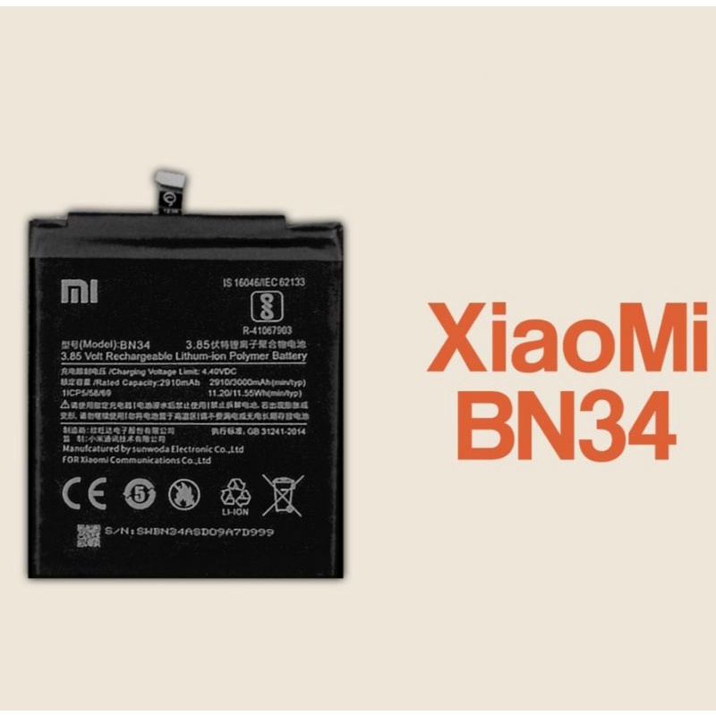 BATERAI XIAOMI REDMI 5A BN34 / BATRE XIAOMI REDMI 5A BN34