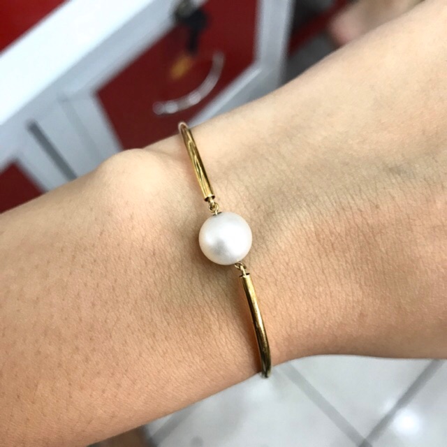 Gelang Emas Kuning Asli kadar 375 Mutiara