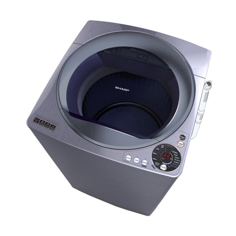 SHARP ES-M1008T-SA Megamouth Series Mesin Cuci 10 kg, Silver