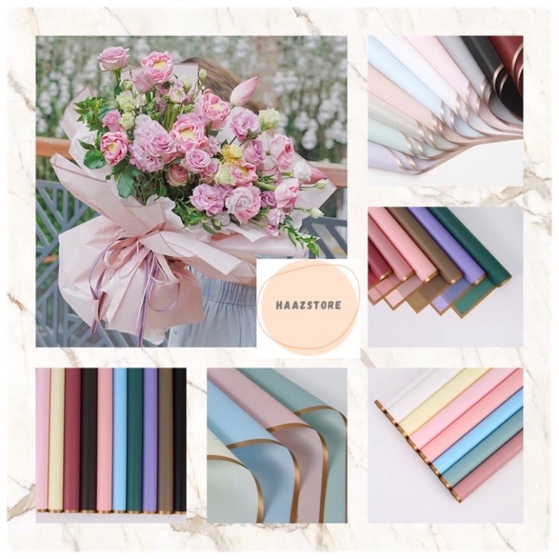 

FLOWER WRAPPING LIS GOLD COLOR (ECER) TRANSPARENT CELLOPHANE KERTAS BUKET BUNGA HAND BOUQUET