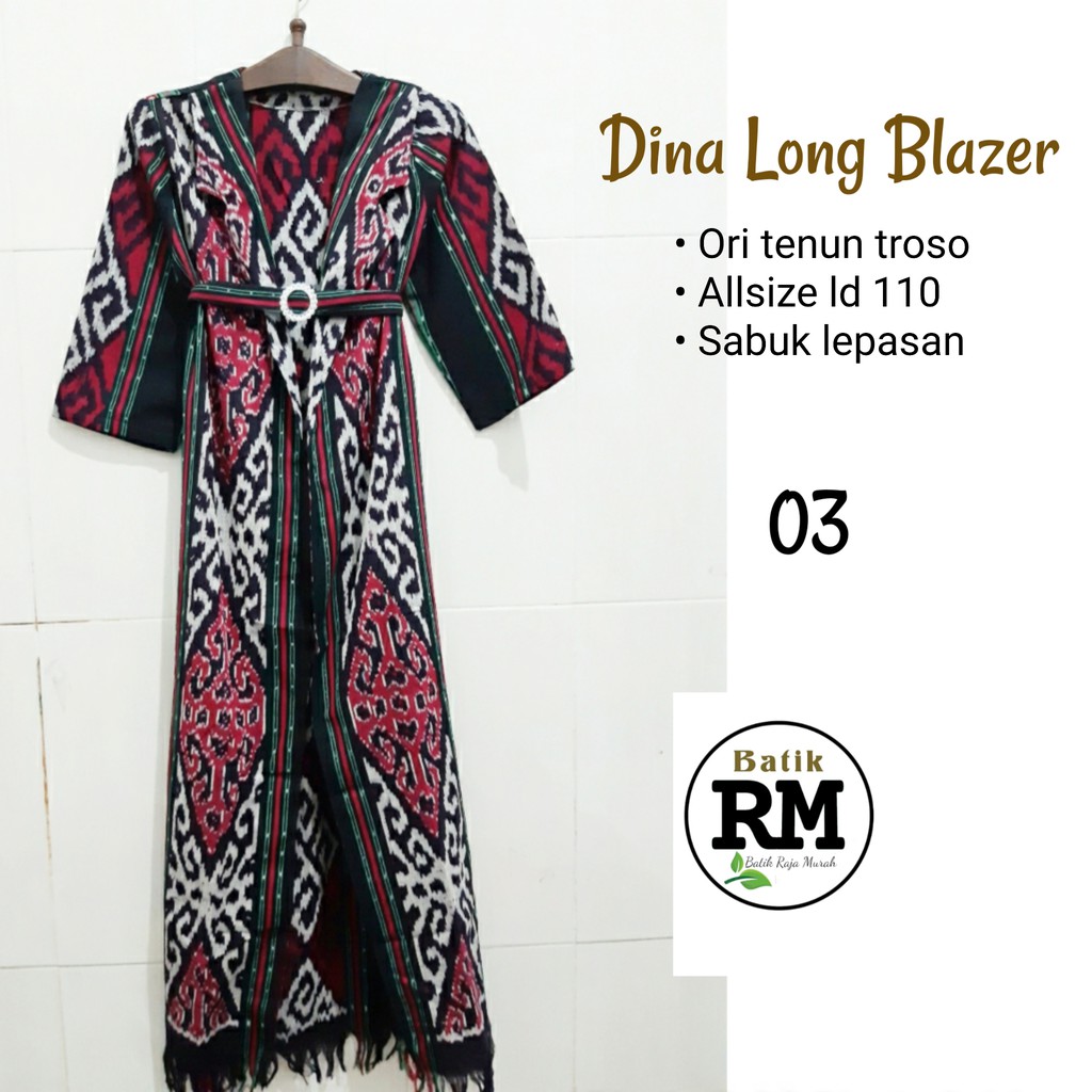 Dina long blazer ori tenun troso best