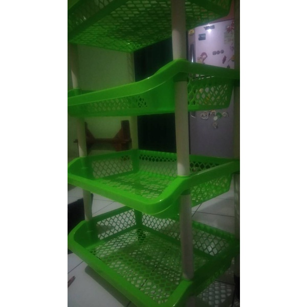 RAK SALON SUSUN 5 RODA GREEN LEAF 1340 R5 / TEMPAT SURAT / RAK BUKU SERBAGUNA / RAK BAJU PAKAIAN