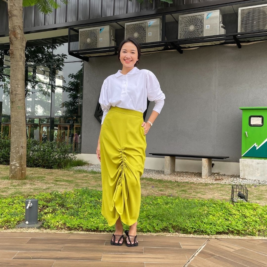 AGNI - Jeanne Skirt Rok Midi Wanita