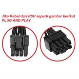 Kabel PCIE 8 pin to 6+2 pin cabang mining vga splitter adapter extender riser gpu graphic card cable