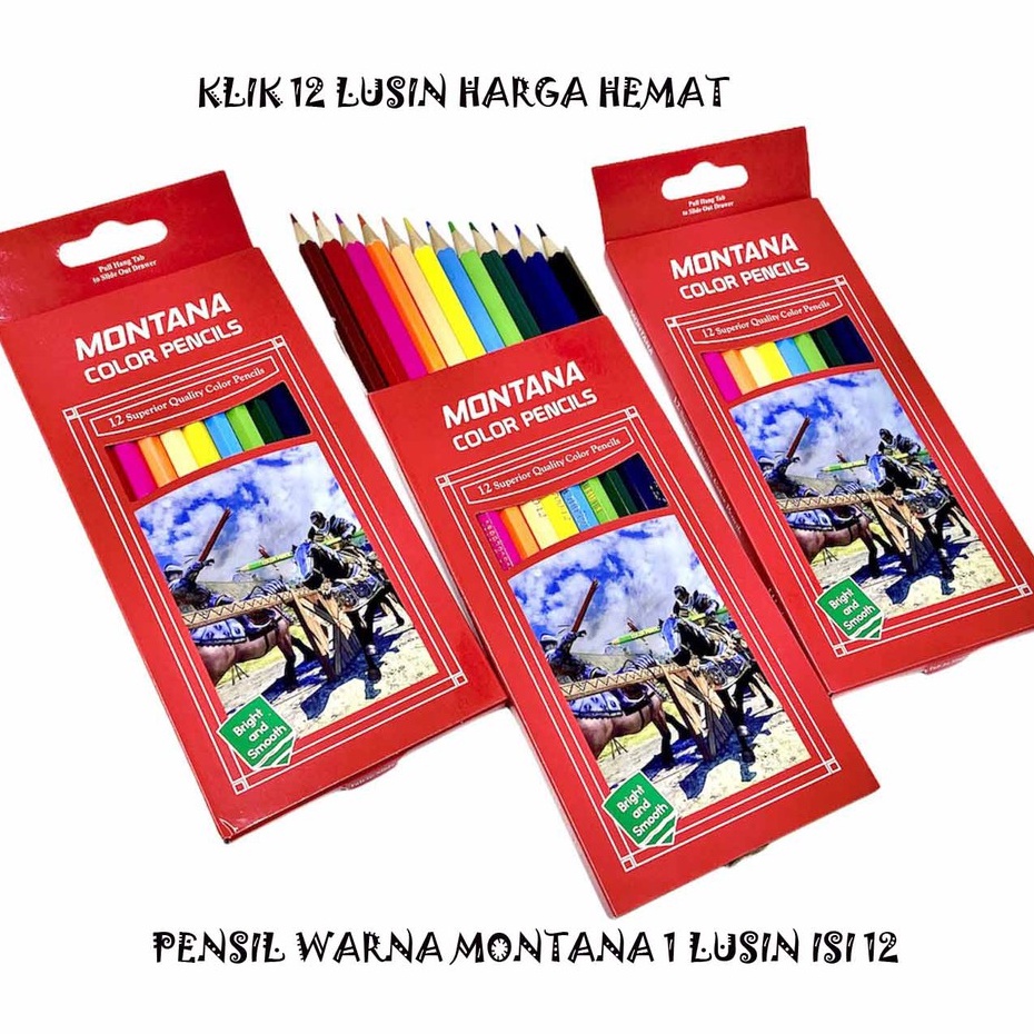 12 BIJI / PENSIL WARNA MONTANA 12COLOR / PENSIL KAYU PENSIL MEWARNAI / PENSIL DRAWING / PENCIL COLOR