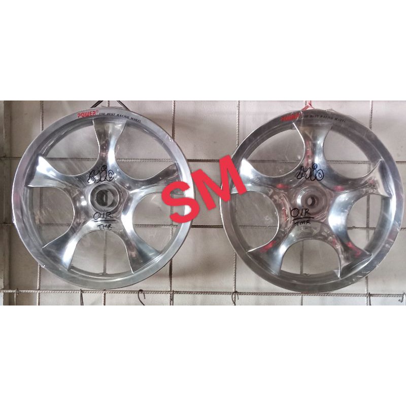 Velg pelek Racing Tapak Lebar Power Rose Palang 5 Mio Sporty Ring 14 - 215 & 250 Chrome