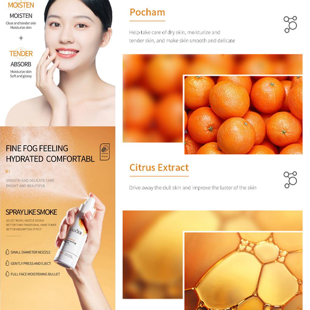 SADOER VITAMIN C SPRAY PEMUTIH ORANGEN ESSENCE HYDRATING MOISTURIZING TONER SPRAY 100ML