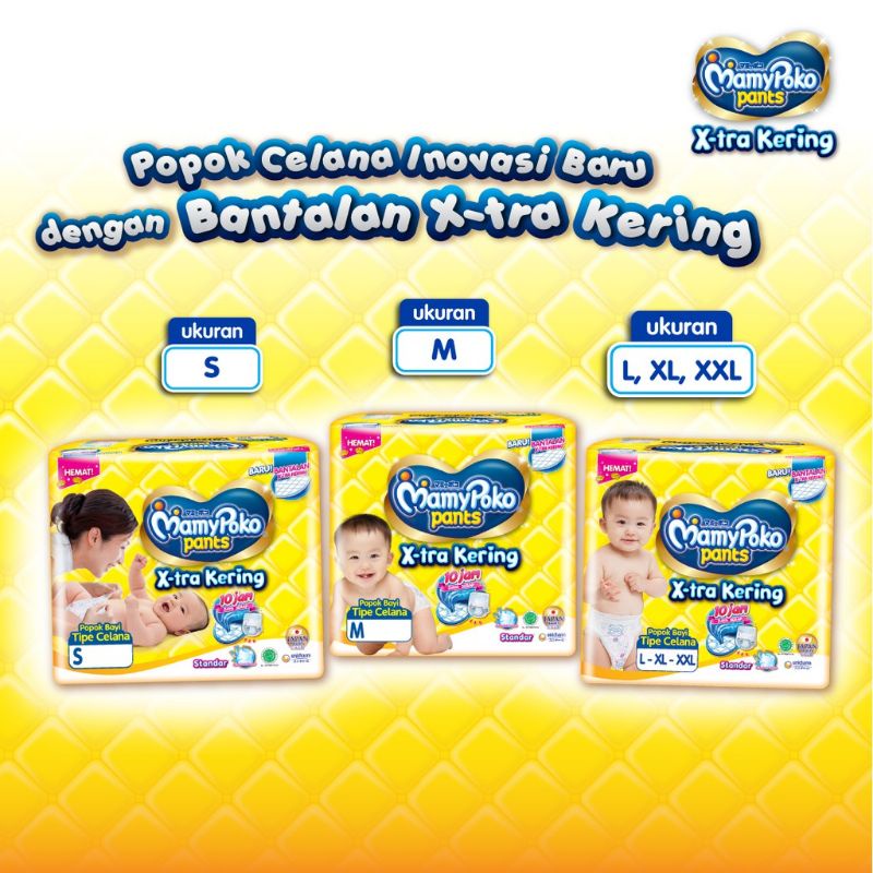 MamyPoko Pants X-tra Kering - S 38 - Popok Celana