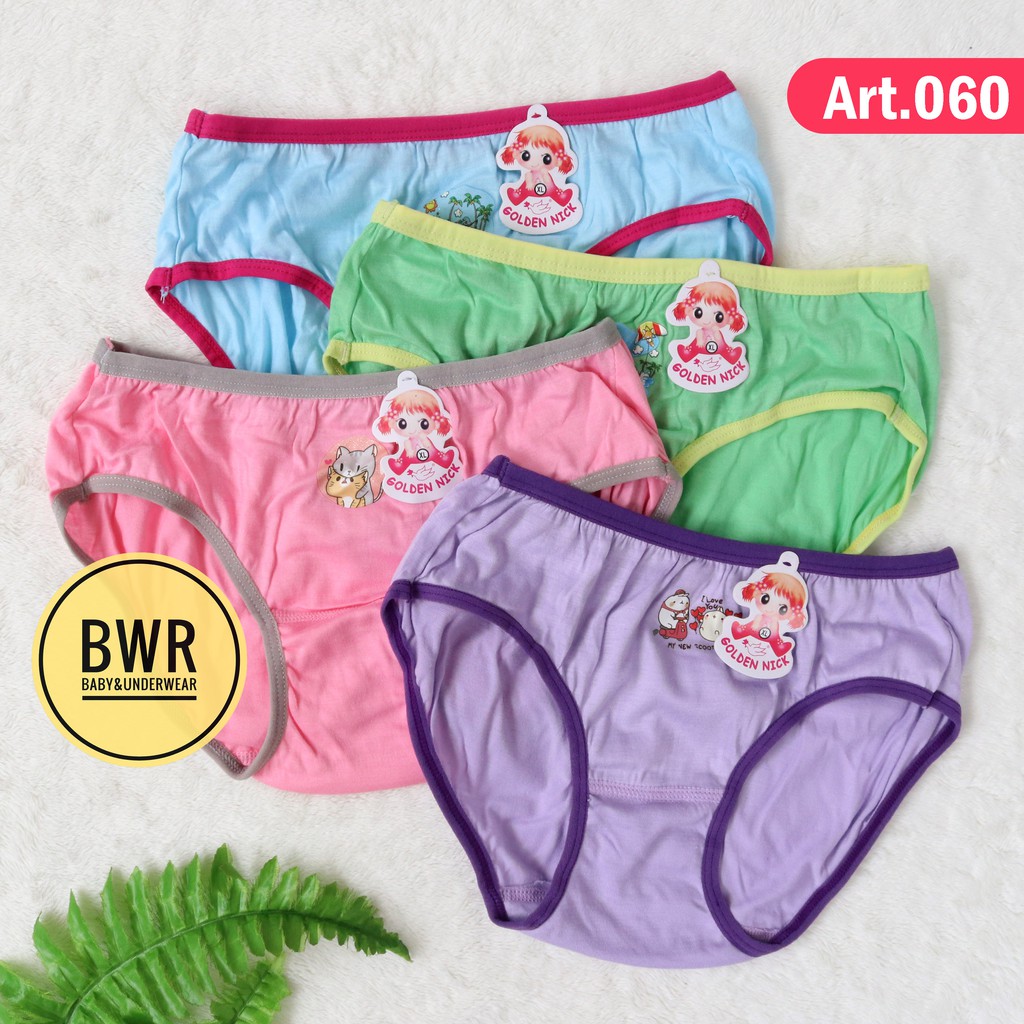 CD Golden Nick Anak 060 Spidol / Celana Dalam Anak Perempuan List Warna - BWR