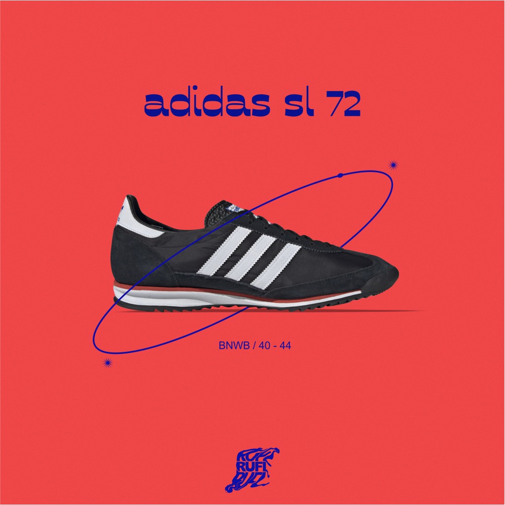 ADIDAS SL 72 BLACK WHITE ORIGINAL