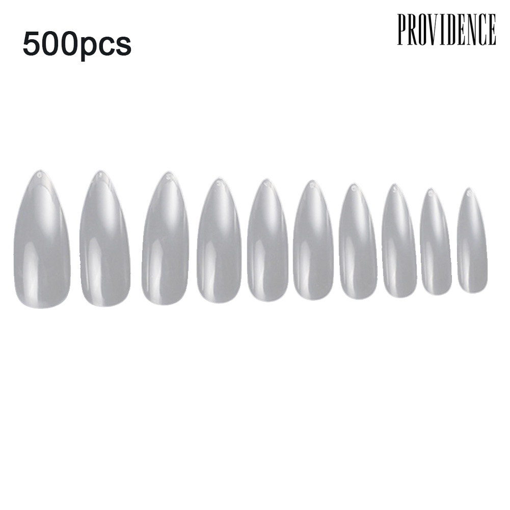 Providence 500Pcs Transparent Round Tip Fake Art Nails Full Cover Acrylic Faux Fingernails