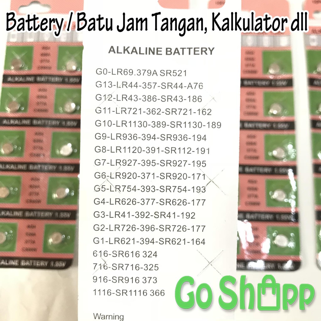 [JAKARTA] Battery Jam Tangan - Baterai Jam Tangan - Batu Baterai Jam Tangan Kalkulator - Alkaline