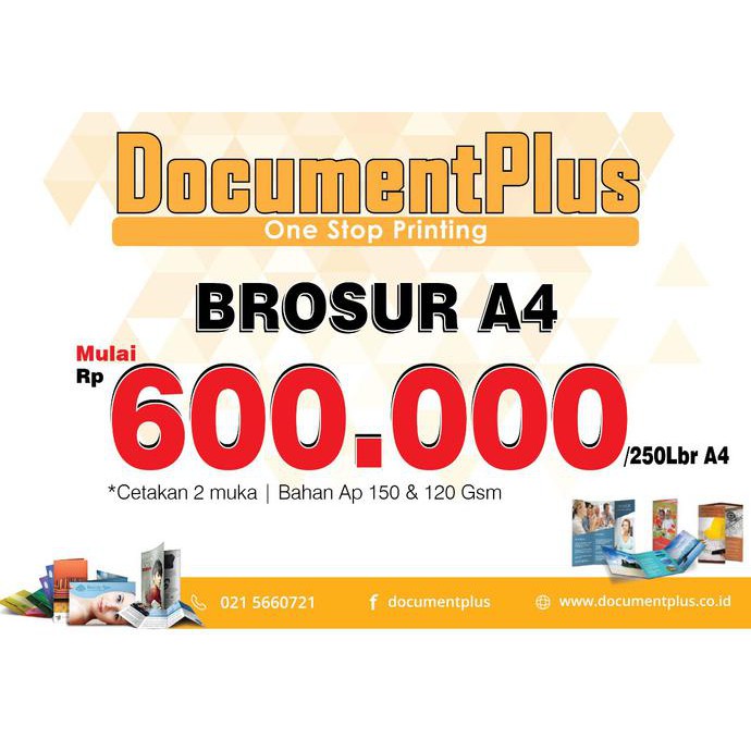 

Brosur full colour ukuran a4 2muka Isi 250lembar